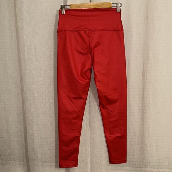 aerie L Vibrant Red Real Me 7/8 High Waisted Athletic Leggings - Picture 2 of 9